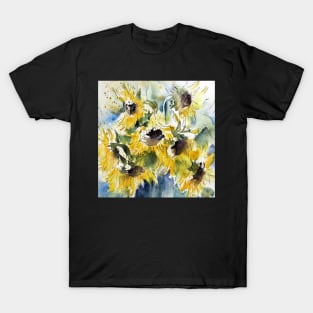 Sunflower Watercolor Graphic Art: Home Decor & Gifts T-Shirt